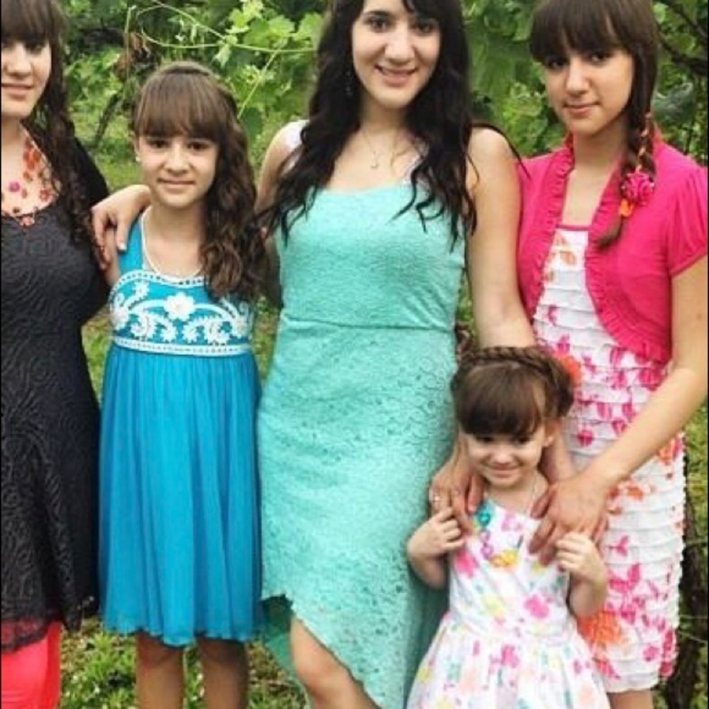 Aqua lace dress